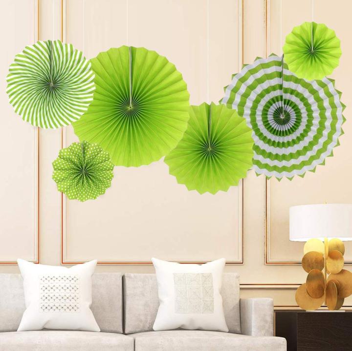 Decor%20Nation%20Hanging%20Paper%20Fans%20Party%20Set,%20Round%20Pattern%20Paper%20Garlands%20Decoration%20for%20Birthday%20Baby%20Boy%20Shower%20,%20Set%20of%206%20(Green)%20-%20Image%204