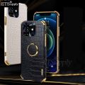 Phone case Tecno POP 8Pro Soft Case Crocodile Pattern Texture Leather Handphone Shockproof adsorb Ring Back cover Tecno POP 8 Pro case.