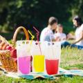 50 Pcs Drink Pouches Juice Bags Reusable Drink Pouches Party /Cocktail/ Smoothies/ Summer Fun Bags for Drink with 50 Straws.