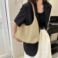 Woven Bag Women's Summer New Fashion Retro Tote Bag Versatile Large Capacity Shoulder Bag Straw Bag.