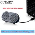 OUTMIX Portable Sound Box Mini Speaker USB Powered Stereo Computer Speaker Loudspeaker Subwoofer for PS4 Game Notebook Laptop PC. 