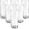 6'' inches Drinking water glass Clear Tall Water Galss - 6 pcs set, W046. 
