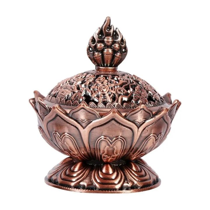 【Daily Necessities For Anyone Store】Holy Tibetan Designed Incense Burner Zinc Alloy Bronze Mini Incense Burner Incensory Incense Craft Incense