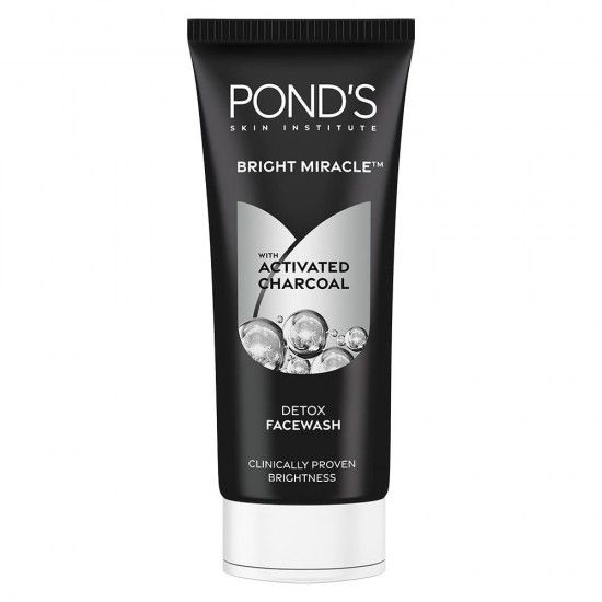 PONDS BRIGHT MIRACLE FACE WASH | WITH ACTIVATED CHARCOAL DETOX FACE WASH 100gm