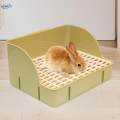 Rabbit for Cage Small Animals Litter Tray Durable Corner Toilet Box for green pp mesh. 
