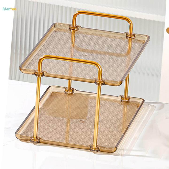 Bathroom Organizer Countertop, Vanity Organizer Trays for Bathroom Counter, Bathroom Tray Counter Organizer Tray Stand for Perfume, Makeup, Skincare