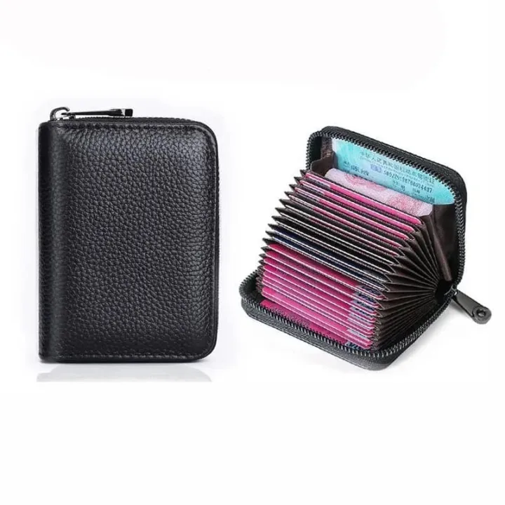 Multi%20Slot%20Card%20Holder%20Vintage%20Small%20Wallet%20Women%20Men%20Business%20Bank%20Credit%20Card%20Bag%20Male%20Coin%20Pouch%20Solid%20Leather%20Zipper%20Wallet%20-%20Image%203