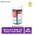 25 Tests Strip For Sinocare Safe AQ Smart Glucometer  Blood Glucose Test Kit Meter - Diabetes Test Machine Monitoring System. 