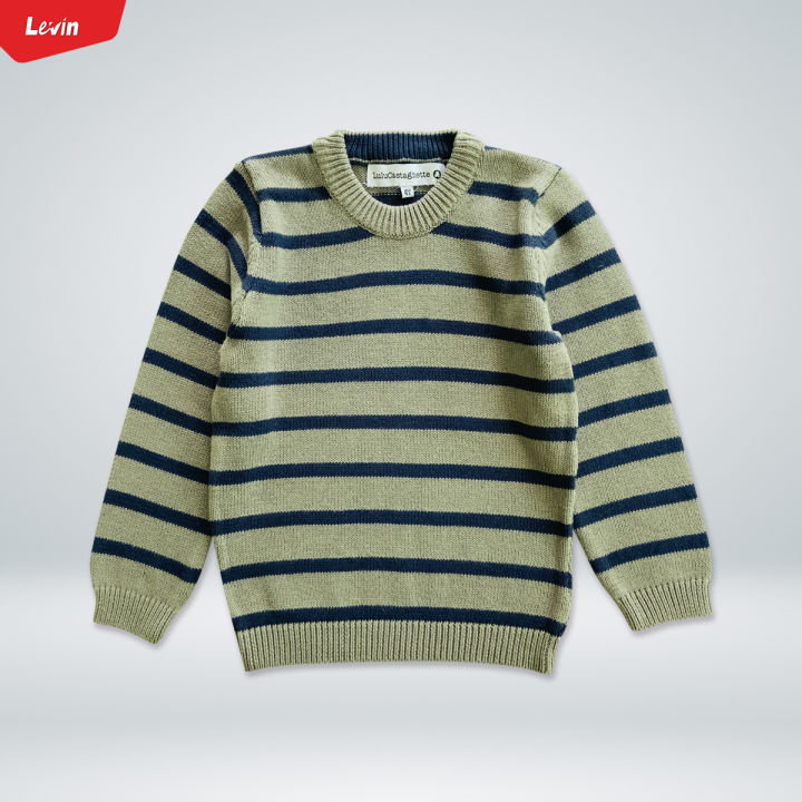 Boys Long Sleeve Striped Pullover Sweater For Winter From Levin