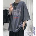 Men Summer T-shirt Gothic High Street Dark Black PuHop Print Oversize Top Trend Short Sleeve Tees Male Preppy Streetwear. 
