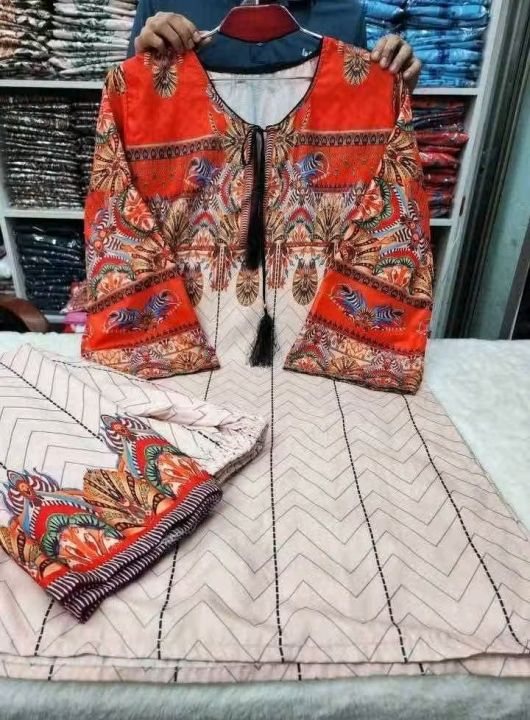 Digital Print  Premium Quality New Trendy Readymade 2 pieces Dress