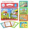 Water Drawing Book & Magic Pen Kids Reusable Painting Book Toddler Coloring Toy. 
