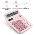 12 Digits Electronic Calculator Solar Calculator Dual Power Calculator Office Financial Basic Desk Calculator-Pink - calculator.