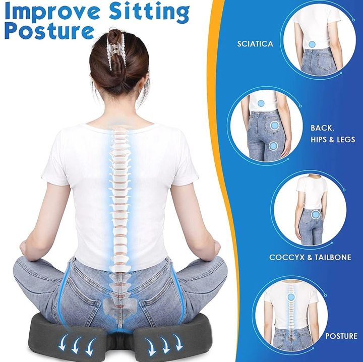 Seat%20Cushions%20for%20Office%20Chairs,Memory%20Foam%20Coccyx%20Cushion%20Pads%20for%20Tailbone%20Pain,Sciatica%20Relief%20Pillow,Correct%20Sitting%20Posture%20-%20Image%203