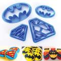 Batman and Superman Plastic Biscuits Cookie Mold Fondant Cake Mold. 