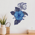 Beautiful Blue Flower Wall Sticker For Bedroom Drawing room Flower Sticker Decal. 