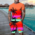 Summer Hawaii T-Shirts Shorts Sets Sea Beach 3D Print Men's Fashion Tracksuits Short Sleeve T Shirt Pants Set Man Suits Clothing. 