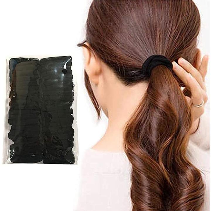 50Pcs Pure Black Hair Bands Rubber Band Elastics Girl Women Tie Gum Headband Hair Ban Elastic Hair Ties