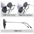 VIVIBEE Big Size Flip Up Clip on Sunglasses Polarized Gradient Grey Lens Oversized Driving UV400 Protection Fishing Accessory.