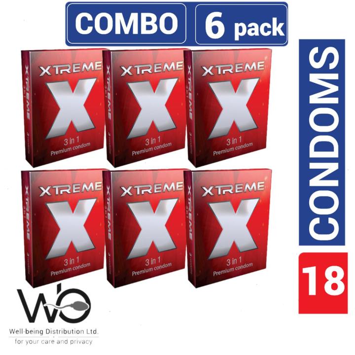 SMC - Xtreme 3 in 1 Condom - 6 Pack Combo