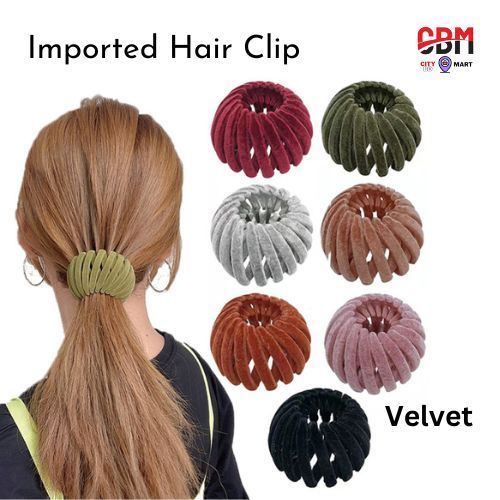 Velvet Bird Nest Hair Clips, Fashion Hair Clips Hair Bun Maker, Expandable Ponytail Holder for Women, Plant Velvet Hair Clips for Thick Hair, Hair Pin Hair Accessories for Women Girls
