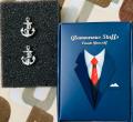 Men's Anchor Shape Navy French Shirt Cufflinks Pair (1 Pair).