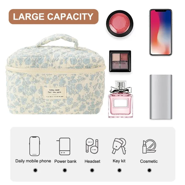 Women%20Floral%20Cosmetic%20Bag%20Printed%20Cotton%20Aesthetic%20Toiletry%20Purse%20Large%20Capacity%20Zipper%20Closure%20Girls%20Daily%20Handbag%20-%20Image%205