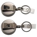 4 Pack Heavy Duty Retractable Badge Holder Reel,Metal ID Badge Holder with Belt Clip Key Ring Black. 