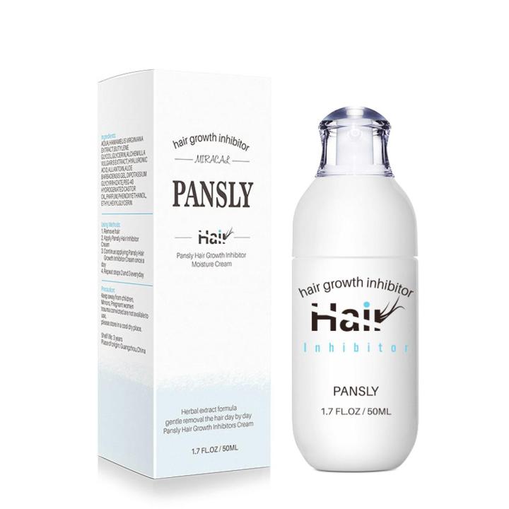 PANSLY Hair Growth Inhibitor Facial Removal Cream Spray Beard Bikini Intimate Face Legs Body Armpit Painless 50Ml
