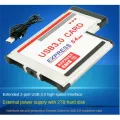 54mm to USB 3.0 X 2 Port Expresscard PCI-E to USB Adapter Converter Express Card Metal+Plastic 2 Ports Express Card Adapter Fit for Laptop Notebook. 