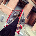Xiaohongshu New Ethnic Style Scarf Summer Beach Travel Sunshade Silk Scarf Sunscreen Cotton and Linen Printed Shawl Wholesale. 