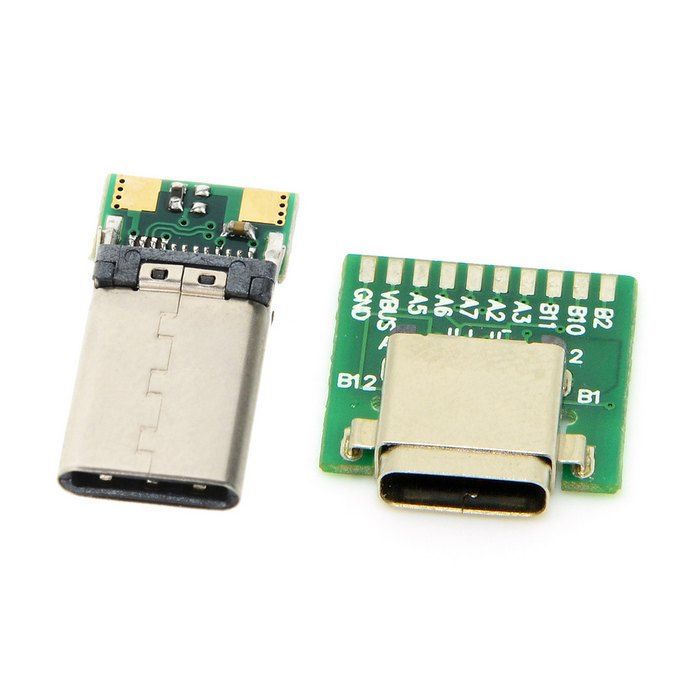 1set DIY 24pin USB 3.1 Type C Male Plug & Type-c Female Socket ...