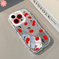 Graffiti Cartoon Cherry Cute Love Heart Bow Knot Case Compatible for IPhone 11 13 15 16 12 14 Pro Max 7Plus XR 15 8 7 16 Plus X XS Max SE2020 Luxury Make Up Mirror Soft Case. 