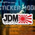 Mini Sticker For Car & Bike  /  JDM Sun flag  - Best Quality ( Sticker_Mode ). 