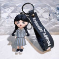 New Wednesday Dress Girl Keychain Exquisite Figure Model Doll School Bag Hanger Chain Keychain Gift. 