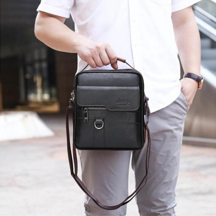 Pu Leather Cross Body Bag For Men 9.7 inches