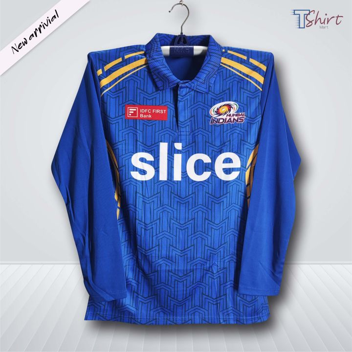 Mumbai Indians Full Sleeve Collar Polo IPL Chirket Jersey For Men -Mi IPL Long Sleeve - Mumbai Jersey 2026