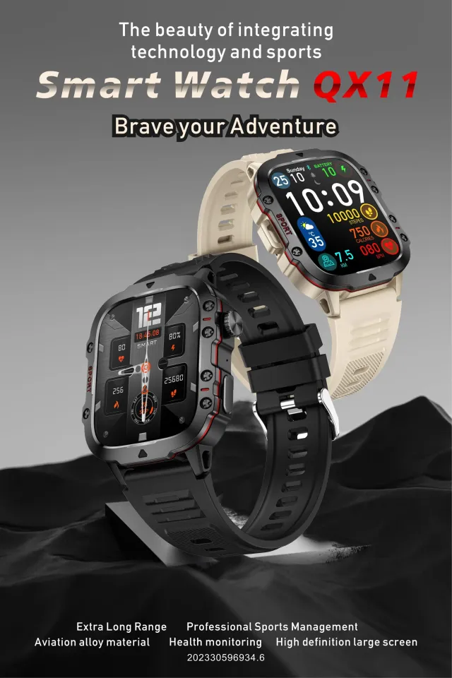 LIGE 2024 Smart Watches Men's Rugged Military Bluetooth Call Sport Heart  Rate IP68 Waterproof Outdoor Smartwatch for Android IOS
