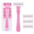 Pink Women 6 Layer Shaving Razor Face Razors for Female Sharp and Skin Friendly Designed for Armpit and Pubic Hair Women Razor with 3 Replacement Razor Blades.