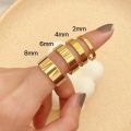 2mm 4mm 6mm 8mm Stainless Steel Wedding Ring for Women Flat Finger Rings Fashion Bijoux Femme Engagement Jewelry. 