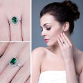 925 Sterling Silver Red Ruby Light Emerald Princess Na Artificial Green Jewelry Palace Diana Ring Engagement Ring Women's Ringcosplay.