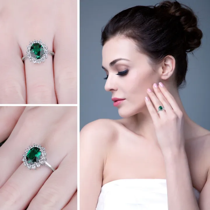 925%20Sterling%20Silver%20Red%20Ruby%20Light%20Emerald%20Princess%20Na%20Artificial%20Green%20Jewelry%20Palace%20Diana%20Ring%20Engagement%20Ring%20Women's%20Ringcosplay%20-%20Image%204