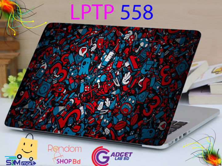 LPTP - 518 cartoon 123 Laptop Sticker Laptop Skin Sticker & Laptop Skin for laptop Back Side Decoration