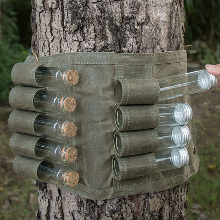 Portable Spice Bag Canvas Seasoning Storage Bag Organizer Seasoning Bottle Holder For Outdoor Camping Bbq Picnic