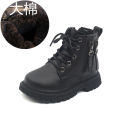 Autumn and winter new children's velvet Martin boots, British style boys, warm small leather shoes, girls, cotton fashion booties.