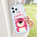 Linemond Cute Strawberry Bear Phone Case for OPPO A1 Pro 5G A11 A11S A12 A12E A15 A15S A16 A16E A16K A16S A17 A1K A31 2020 A32 A33 A35 A36 A37 A39 A3S A5 2018 A52 A53 A53S A54 A54S A55 soft Cover,for Girls Women Pink. 