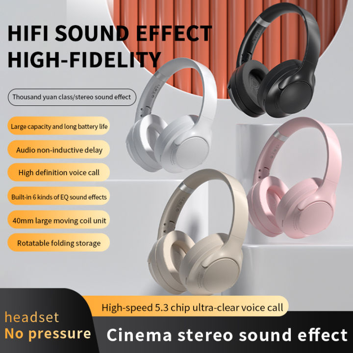 Wireless Music Headphone BT5.3 Over Ear Bluetooth With Microphone Foldable Headphones With HiFi Audio for Home Travel Office