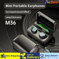 M36 Wireless Earphones Bluetooth V5.2 Wireless Headphones LED Display Noise Cancelling Earbuds with Mic.