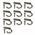 50PCS Small Antique Hooks Wall Hanger Curved Buckle Horn Lock Clasp Hook for Wooden Jewelry Box Hardware Home Coats Hat Clothes.