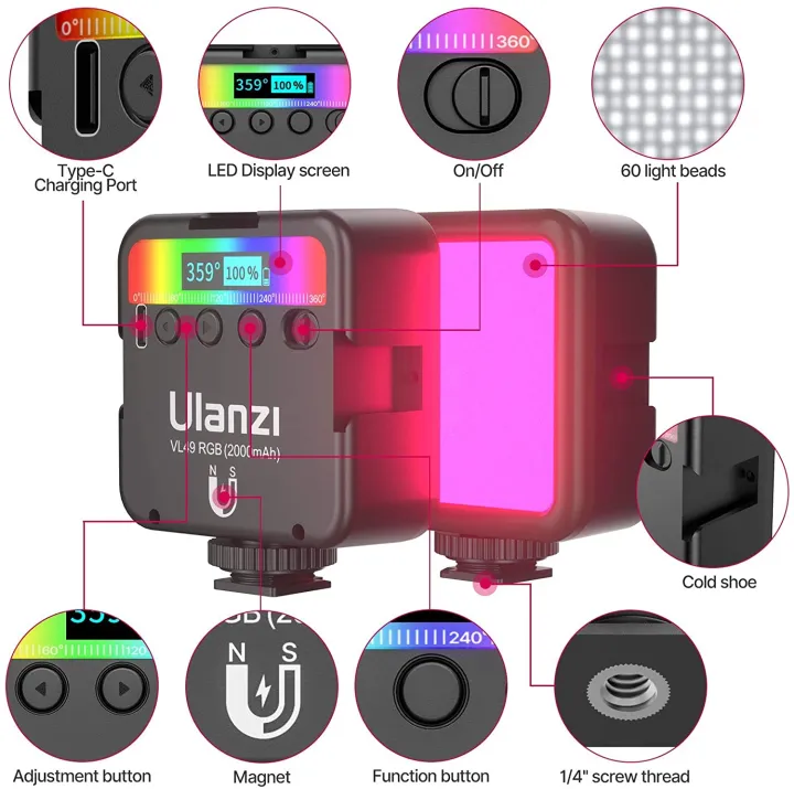 Ulanzi Led Ulanzi VL49 RGB Video Lights: Portable and Colorful Lighting Solution ...